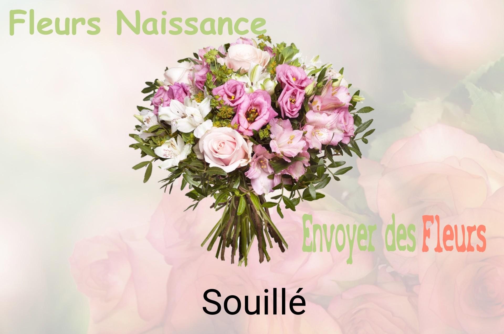 Bouquet de fleurs de naissance livré à Souillé